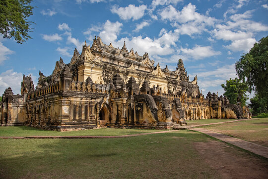 Maha Aungmye Bonzan Monastery commonly known as the Me Nu Brick Monastery is a historic buddhist monastery in Inwa, Myanmar