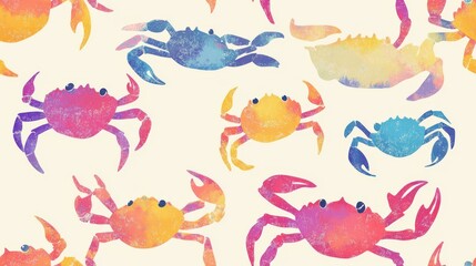 Whimsical Crab Design on Light Background