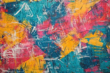 Obraz premium Abstract wall scribbles background featuring street art graffiti with tags, drawings, and spray paint stains