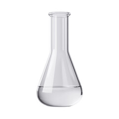 Clear laboratory flask with water