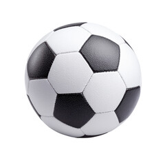 Obraz premium Classic black and white soccer ball on a black background