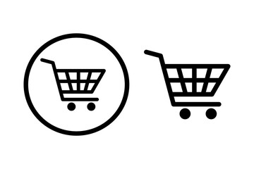 Shopping cart icon in circles. Shopping cart icon symbols. flat vector design.