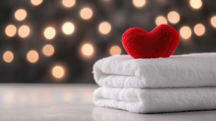 Towels with red heart