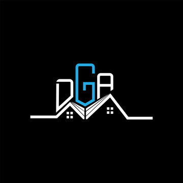 DGA Real State logo design, DGA simple and modern logo. DGA luxurious alphabet design
