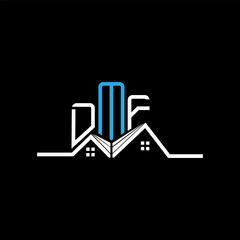 DMF Real State logo design, DMF simple and modern logo. DMF luxurious alphabet design