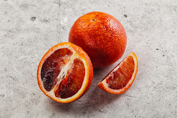 Red Sicilian orange ripe and juicy
