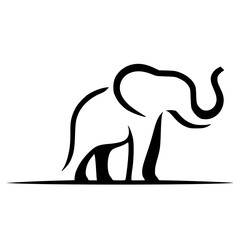Simple elephant logo silhouette
