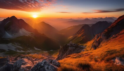 Obraz premium sunset mountains