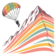 Obraz premium Colorful Vector Illustration of Vinicunca, Peru’s Stunning Rainbow Mountain. Perfect for: Peruvian Tourism, Adventure Travel, Photography Expeditions