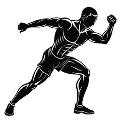 Fototapeta premium silhouette of a young man running