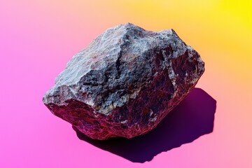 A large rock displayed with a gradient background in studio lighting