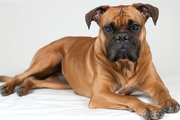 Obraz premium Close-up Dog Portrait on Light Background