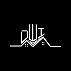 DWI Real State logo design, DWI simple and modern logo. DWI luxurious alphabet design