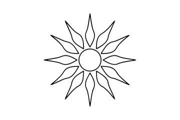 Fototapeta premium Sunburst, Radiant, SixteenRayed, Solar, Symbol, Design, Outline, Simple, Geometric, Emblem