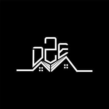 DZE Real State logo design, DZE simple and modern logo. DZE luxurious alphabet design