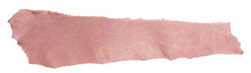 Isolated torn brown stripe of matte paper on white background	