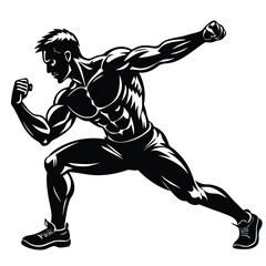 Fototapeta premium Bodybuilder silhouette vector
