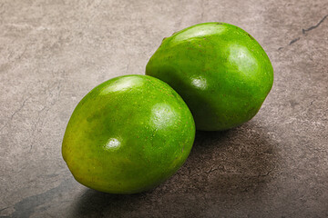 Two ripe green exotic avocado fruit