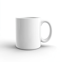 Fototapeta premium White ceramic mug on plain background