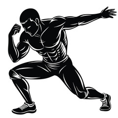 Fototapeta premium A Bodybuilder silhouette vector