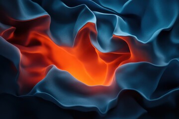 Obraz premium Abstract blue waves with orange light