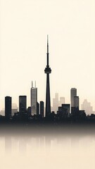 Modern city skyline showcasing sustainable architecture and futuristic design. Generative AI