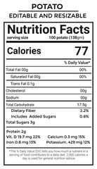 Nutrition facts template, Supplement facts template ,Nutrition list information Text Editable and Scalable - Standard Vertical