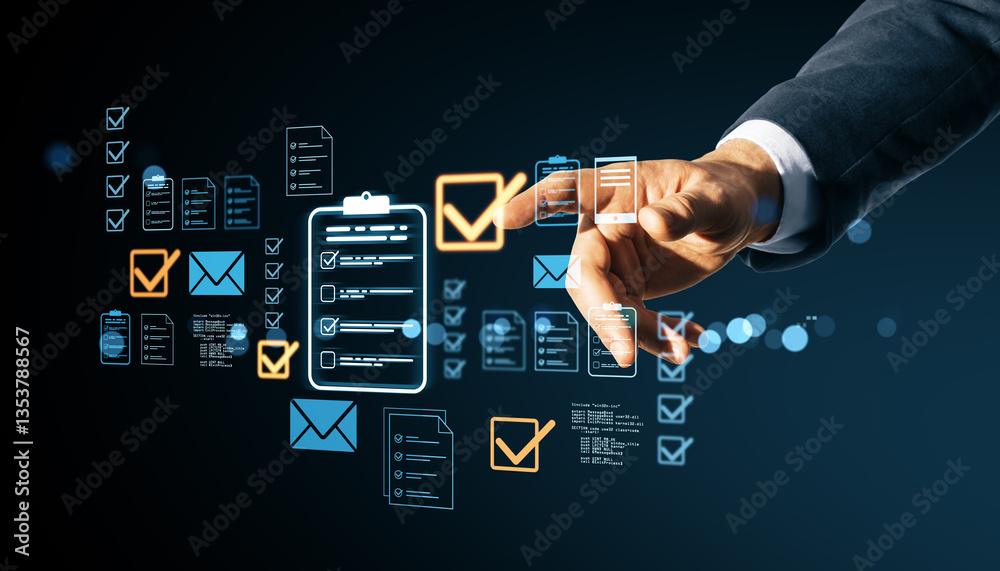 Aufkleber Digital document management with holographic interface.