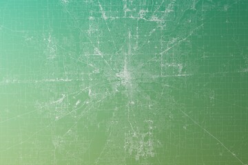 Map of the streets of Indianapolis (Indiana, USA) made with white lines on yellowish green gradient background. Top view. 3d render, illustration