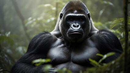Mighty-Gorilla-Amidst-Lush-Foliage