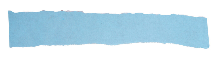 Obraz premium Isolated torn cian stripe of matte paper with copy space on white background