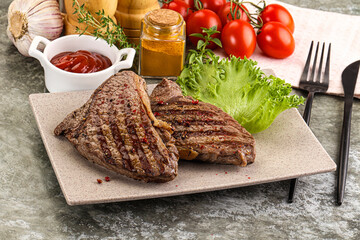 Delicus grilled beef steak with sauce