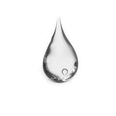 Single Water Droplet in a Minimalist Style on Light Background