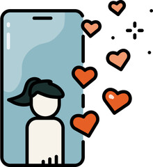 Viral live streaming line icon