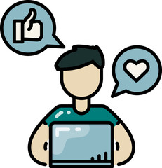 Man view video icon