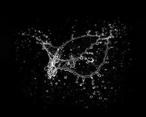Splash Water Overlay isolated on black background