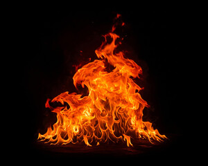 Fire Flame Inferno Overlay isolated on black background