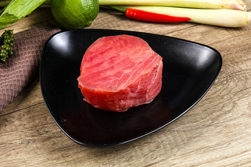 Raw fresh Tuna fush steak