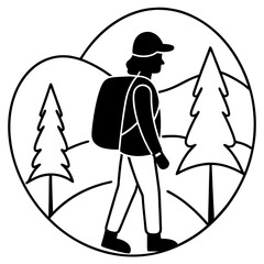 silhouette of a man with a suitcase