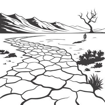 Vector Illustration of Death Valley, USA. Environmental documentaries, adventure travel, USA national parks, extreme nature content.