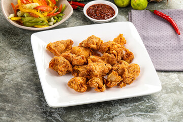 Golden crispy Breaded calamari snack