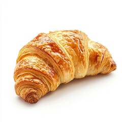 Golden-brown croissant isolated on white. (2)