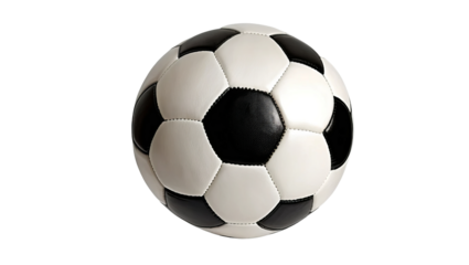 Classic Black and White Soccer Ball on Isolated Background