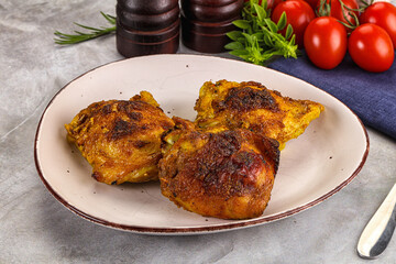 Roasted chicken thighs  with spices