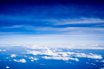 Scenic viewpoint from above clouds in the sky