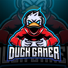 Duck gamer or duck mascot logo vector file free download, eagles. Knights on horseback, warriors with swords, Spartans, wild animals. Vector illustration