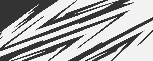 Abstract black and white background with spikes and zigzag line pattern