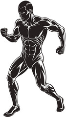 Fototapeta premium Bodybuilder silhouette vector