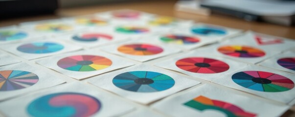 Bunch of colored stickers stuck to a desk , stickers, desktop