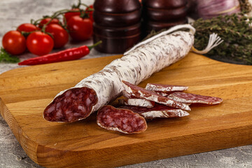 Spanish dry Fuet sausages snack